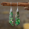Sea Sediment Jasper Teardrop Earrings -Green
