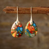 Sea Sediment Jasper Teardrop Earrings- Multi Color