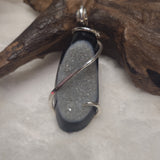 Black Onyx with Druzy Natural Stone Pendant
