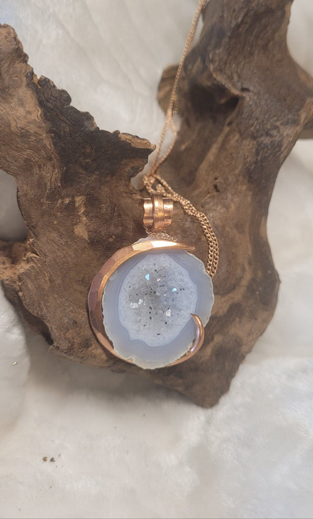 Small Geode Natural Stone Pendant