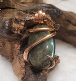 Oval Shaped Labradorite Wire Wrapped Pendant - Medium #5