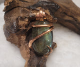 Oval Shaped Labradorite Wire Wrapped Pendant - Medium #5