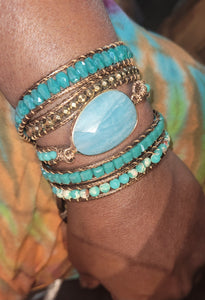 Amazonite Natural Stone Wrap Bracelet