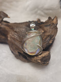 Angel Aura Quartz Necklace Pendant, Aurora Borealis Stone, Iridescent Natural Stone Pendant