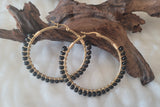 Copy of Unakite Natural Stone Gold Hoop Earrings