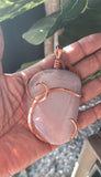 Pink Sliced Agate Pendant Necklace, Oversized Natural Stone Statement Necklace