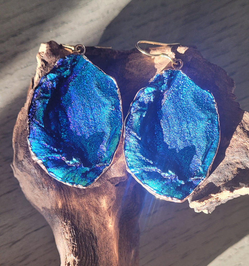 Cobalt Blue lightweight Geode Drusy Earrings