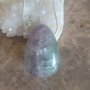Tear Drop Shape Fluorite Natural Stone Pendant #6