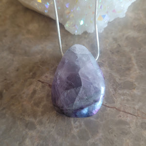 Tear Drop Shape Fluorite Natural Stone Pendant #2