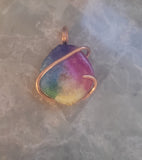 Rainbow Quartz Tie Dye Natural Stone Necklace