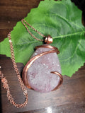 Long Pink Agate & Spinel Natural Stone Pendant