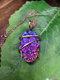 Rainbow Aura Titanium Oval Copper Wrap