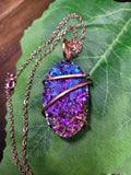 Rainbow Aura Titanium Oval Copper Wrap