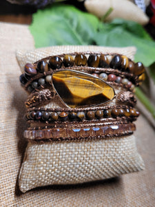 Tigerseye Natural Stone Wrap Bracelet