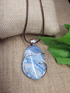 Blue Crazy Lace Agate wrapped in Silver