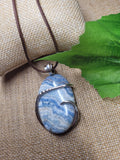 Blue Crazy Lace Agate wrapped in Silver