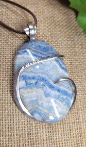 Blue Crazy Lace Agate wrapped in Silver