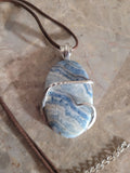 Blue Crazy Lace Agate wrapped in Silver