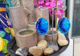 Cobalt Blue lightweight Iridescent Geode Drusy Earrings