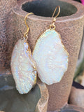 Shimmering White AB Drusy Earrings