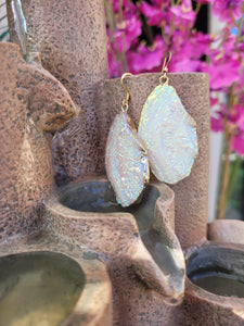 Shimmering White AB Drusy Earrings