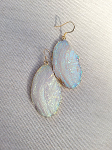 Shimmering White AB Drusy Earrings