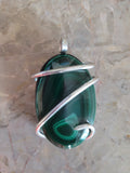 Emerald Green Malachite Unisex Natural Stone Pendant