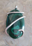 Emerald Green Malachite Unisex Natural Stone Pendant