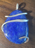 Lapis Lazuli Natural Stone Wrapped in Sterling Silver