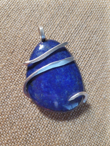 Lapis Lazuli Natural Stone Wrapped in Sterling Silver