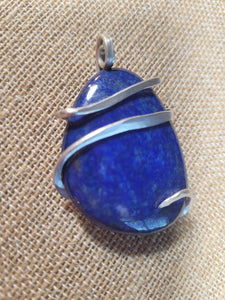 Lapis Lazuli Natural Stone Wrapped in Sterling Silver