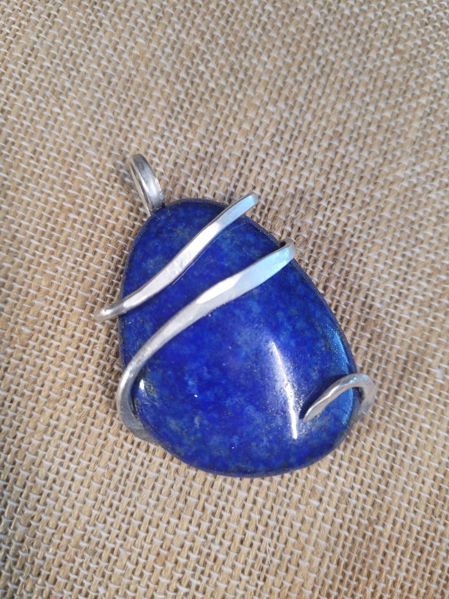 Lapis Lazuli Stone Wrapped in Sterling Silver