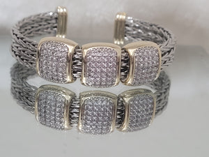 Duo tone Silver and Gold High Fashion Cable Bracelet