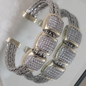 Duo tone Silver and Gold High Fashion Cable Bracelet