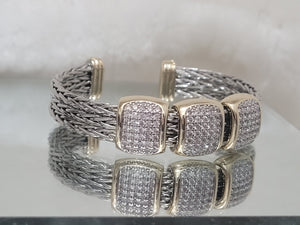 Duo tone Silver and Gold High Fashion Cable Bracelet