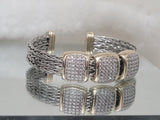 Duo tone Silver and Gold High Fashion Cable Bracelet