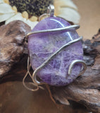 Oval Shaped Natural Stone Amethyst Pendant