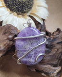 Oval Shaped Natural Stone Amethyst Pendant