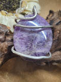 Oval Shaped Natural Stone Amethyst Pendant