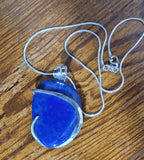 Natural Lapis Lazuli Stone Wrapped in Sterling Silver