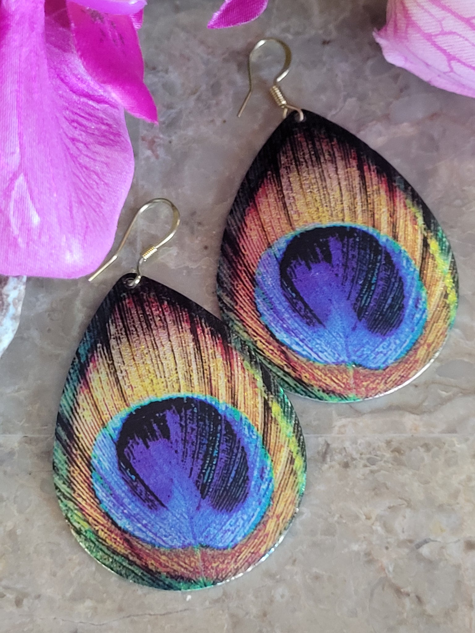 Peacock Dangle Drop Earring