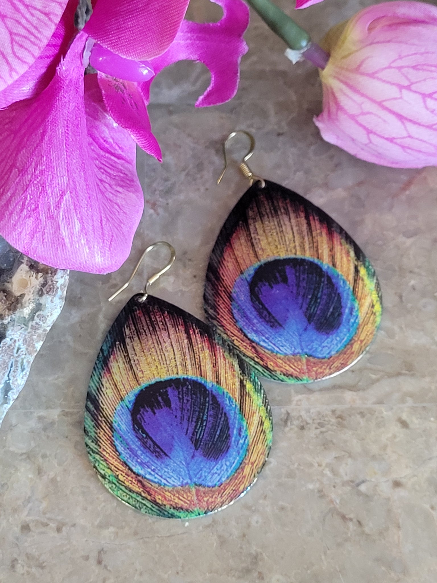 Peacock Dangle Drop Earring