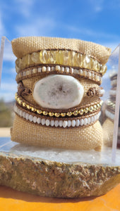 White Agate 5 Layer Wrap Bracelet