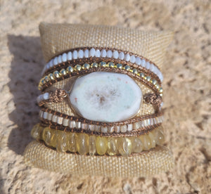 White Agate 5 Layer Wrap Bracelet