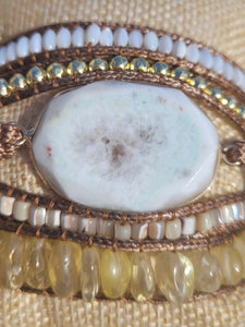 White Agate 5 Layer Wrap Bracelet