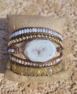 White Agate 5 Layer Wrap Bracelet