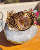 Black and Gold Wire Mystic Topaz Crystal Cuff