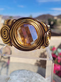 Black and Gold Wire Mystic Topaz Crystal Cuff