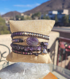 Amethyst Small Stone 5 layer Wrap Bracelet