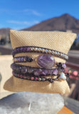 Amethyst Small Stone 5 layer Wrap Bracelet